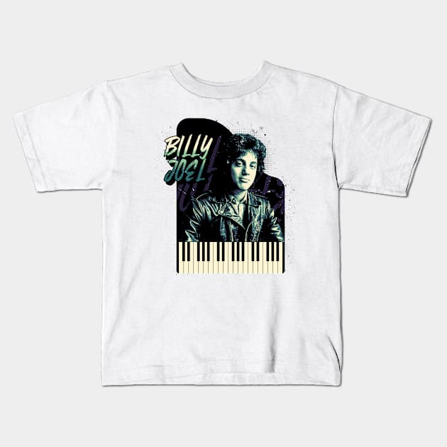 Billy Joel pianist Kids T-Shirt by Habli